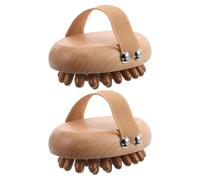 ifundom 2pcs Wooden Scalp Massager: Gua Sha Comb & Shampoo Brush - Head Scrubber for Dry/Wet Hair - Portable Meridian Massage Tool for Salon & Home