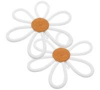 ifundom 2pcs Woven Boho Daisy Flower Wall Decor 25cm Macrame Floral Pendant for Nursery Room Bedroom Bohemian Nursery Floral Wall Hanging Art