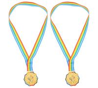 ifundom 2pcs Youth Ice Skating Medals Gold Award with Ribbons for Sports Days Competitions and Participation Rewards Lightweight Comfortable Keepsakes