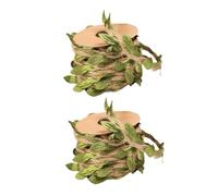 ifundom 2Rolls DIY Cat Scratching Post Rope Natural Jute Twine with Simulated Green Leaves Multifunctional Replacement Accessory for Cat Tree Repair and Craft Decor