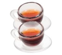 ifundom 2sets Dollhouse Miniature Coffee Cup Scale Resin Mugs Saucers for Craft Projects Imaginative Play
