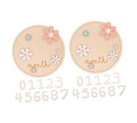 ifundom 2sets Milestone Signs Wooden Monthly Cards for Newborn Photography Round Announcement Circles for Showers and Gender Reveals Boxed