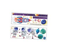 ifundom 2sets Removable Height Chart Decal Astronaut Pattern Height Measure Sticker Wall Sticker for Boys and Girls Growth Chart for Space Party Wall Decor and Boys and Girls Space Decor