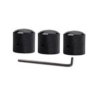 ifundom 3-Pack Black Electric Bass Guitar Volume and Tone Control Knobs with Wrench Dome Style Guitar Parts Accessories GD107