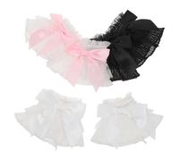 ifundom 3 Pairs Lace False Sleeve Wrist with Bows for Nail Art Photography and Salon Use, Elegant Ruffled Design Providing A Stylish Backdrop, Lightweight and Easy to Carry Accessories