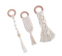 ifundom 3 Pcs Molar Rods Hand-Knitted Cotton Rope Teething Bite Resistant Natural Grinding Sticks for Newborns Portable Lightweight Safe Playthings