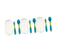 ifundom 3 Sets Infant Toddler Learning Utensils Pp Material Safe Eating Spoon Forks Bended Handle Bended Spoon Fork Set
