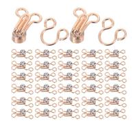 ifundom 30 Sets Hook and Eye Sewing Metal Eye Clasp Closures Golden Elegant Design with Rhinestones Prevent Accidental Detachment Universal Compatibility for Skirts Bras Bulk Production