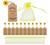 ifundom 30 Sets Sunflower Party Favors Kit with Thank You Cards Sunflower Keychains and Organza Bags for Shower Wedding Birthday Guest Return Summer Theme Decorations