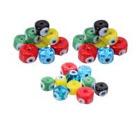 ifundom 30pcs 9mm Evil Eye Glass Beads Mixed Colors Flat Round Eye Charms for Handmade DIY Jewelry Making Bracelets Necklaces Earrings Craft Accessories