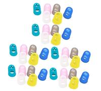 ifundom 30pcs Guitar Fingertip Dressing Silicone Finger Stalls for Ukulele Finger Protectors Protect Your Tips Random Color