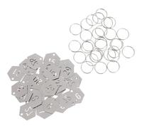 ifundom 30pcs Hexagon Metal Tags for Clothing Racks Hotel Keychains Office Identification Key Rings