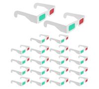 ifundom 3D Glasses 20pcs Red Green: Paper Frames with Protective Sleeve for Classroom Activities and Science Experiments, and Adults