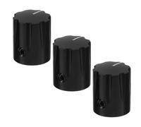 ifundom 3pcs 12.5x15.5mm Aluminum Electric Guitar Potentiometer Knobs Black 6mm Shaft Volume and Tone Control for Guitar Bass Amplifiers and Effect Pedals