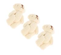 ifundom 3pcs Beige Mini Bear Ornaments Stuffed with Pp Cotton, Classic Chic Design Small Bear Dolls for DIY Crafts, for Sewing on Hats and Caps, Sturdy and Not Easy to Deform