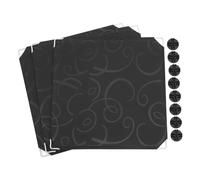 ifundom 3pcs Black Embossed Cat Litter Box Splash Guards with 8 Buckles, Large Pet Toilet Enclosure for Privacy Protection and Mess Prevention in Home Cat Toilet