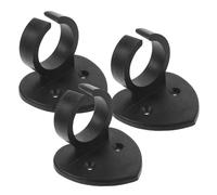 ifundom 3pcs Black Heart-shaped Plastic Microphone Clips Holder with Adhesive Back, Wired and Wireless Mic Mounts for Interview Hosting and Stage Use