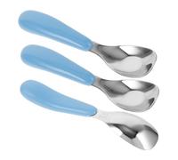 ifundom 3pcs Boy Girl Feeding Supplies Metal Boy Girl Spoon Upward Spoon Doodle Cutlery Vicloon Self-Feeding Utensils