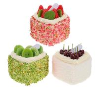 ifundom 3pcs Cake Model Simulation Dessert Artificial Chocolate Heart Shape Cake Prop for Party Supplies and Home Decor Photography