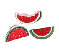 ifundom 3pcs Cartoon Watermelon Brooch Pin Zinc Alloy Red Watermelon Shape Lovely Decorative Scarf Clips for Women Easy to Clip and Take off Birthday Festival Accessories
