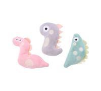 ifundom 3pcs Cat Plush Set Catnip Interactive Pet Teaser for Cats and Kittens, Includes Pink Snake, Gray Dinosaur, Soft Plush Material for Indoor Play
