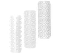 ifundom 3pcs Clay Roller Set with Delicate Patterns and Rounded Edges Plastic Decorative Texture Rollers for Polymer Clay Jewelry Making