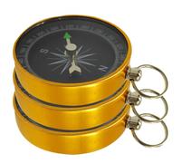 ifundom 3pcs Compact Black Aluminum Alloy Compass Keyring and Outdoor Activities Small Pocket Compass with Creative Decor Design for Camping and Hiking