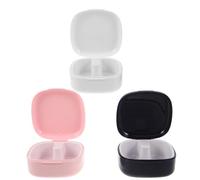 ifundom 3pcs Denture Box with Vent Holes: Orthodontic Retainer Case - Breathable Slim Hard Shell Dental Container - Mouth Guard Holder for Travel and Home