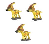 ifundom 3pcs Dinosaur Model Parasaurolophus Figurine Creative Car Home Decor Shake Head for Office Cabinet Realistic Design for Collectors Odor