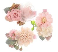 ifundom 3pcs Flower Girl Hair Clips Faux and Floral Design Cute Hair Accessories for Toddlers and Little Girls for Parties and Everyday Use