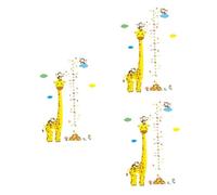 ifundom 3pcs Giraffe Growth Chart Wall Sticker Adhesive Giraffe Height Chart Cartoon Wallpaper for Nursery Bedroom Home Decor