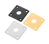 ifundom 3pcs Guitar Jack Socket Plate Curved Base Plate for Electric Guitar White Black Yellow Easy to Install Protects against Dirt and Debris