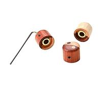 ifundom 3pcs Guitar Volume Knobs Set Rosewood and Maple Wood Inlaid Copper Ring, Bass Control Replacement Potentiometer Caps for Electric Guitar Accessories