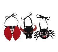 ifundom 3pcs Halloween Goose Necktie for Pets, Festive Cloth Bow Tie Set with Less Resistance, Reusable Funny Pet Costume Accessory for Christmas Grooming and Party