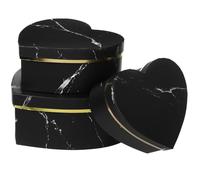 ifundom 3pcs Heart Shaped Boxes Copper Plated Paper Flower Boxes with Lids Not Easy to Be Deformed Preserve Flower for Long Time Proposal and Home Use