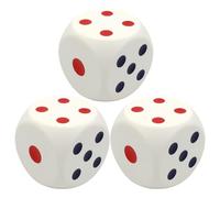 ifundom 3pcs Large Dice: Soft Pu Math Learning Cube With Dots - Game Accessories For Board Games Classroom Teaching Party Gaming Tool - Educational Fun Prop
