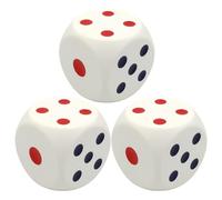 ifundom 3pcs Large Dice: Soft Pu Math Learning Cube With Dots - Game Accessories For Board Games Classroom Teaching Party Gaming Tool - Educational Fun