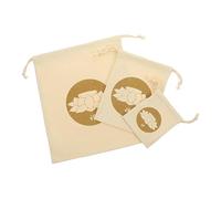 ifundom 3pcs Meditation Singing Bowl Storage Drawstring Bags Set Cotton Linen Sound Bowl Carry Pouches with Closure Carrying Bags for Yoga and Mindfulness Sizes 11×15cm 17.5×24cm 28×30cm