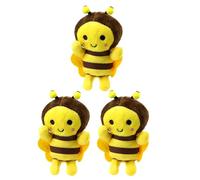ifundom 3pcs Mini Bee Stuffed Animal Toys, 5 Inch Cute Soft Plush Honeybee Keychain Lifelike Small Plush Bee for Holiday Birthday Animal Theme Party Favors