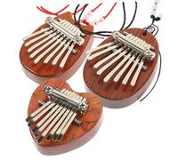 ifundom 3pcs Mini Thumb Piano Portable Wooden Kalimba Lanyard for Beginners Finger Instrument for Boys and Girls and Adults for Music Practice and Decoration