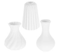 ifundom 3Pcs Miniature Dollhouse Flower Vase Set White Art for Tiny House Decor Micro Landscape Photo Props Elegant Miniature Scene Accessories