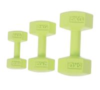 ifundom 3pcs Miniature Dumbbell Dollhouse Accessories Set - 1kg Small, 2kg Medium, 5kg Large Mini Sports Dumbbells in Fresh Green for Dollhouse Decoration and Micro Landscaping