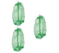 ifundom 3pcs Nylon Fishing Net Bag Portable Drawstring Pouch for Outdoor Fishing Quick Drying Mesh Netting Wide Long Durable and Practical