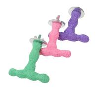 ifundom 3pcs Parrot Perch Stand Durable T Shaped Grinding Stone for Parakeets Cockatiels Conures Chew Resistant Foot Claw Enhances Activity Health