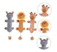 ifundom 3pcs Plush Pet Molar Bite Resistant Cat Teething Dolls Lion Giraffe Leopard for Reducing Boredom and Stress Cats present for