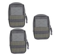 ifundom 3pcs Pouch Waist Bag for Phone Durable Zipper Utility Bag for Hiking Camping Wear Resistant Outdoor Travel Pouch Multi Purpose Storage Grey