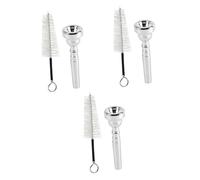 ifundom 3pcs Professional Trumpet Cleaning Brush Silver Plated Mouthpiece for Beginners and Enthusiasts Easy Tone Production Maintains Instrument Condition