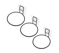 ifundom 3pcs Punch-Free Wall Mounted Pet Bowl Holder Rack, Black Hanging Dog Food Bowl Bracket for Feeding, Space-Saving Pet Supplies Organizer