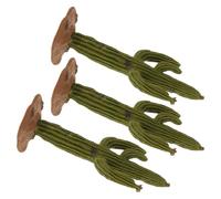 ifundom 3pcs Realistic Artificial Cactus Figurine Small Tabletop Decor Pvc