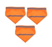 ifundom 3pcs Reflective Dog Bandanas High-visibility Pet Neck Scarves Lightweight Breathable Triangle Bibs for Night Walking Outdoor Safety Orange Large